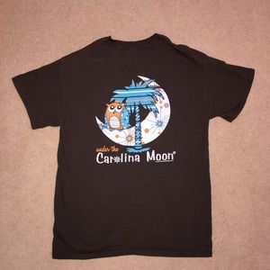 Under The Carolina Moon Graphic T Shirt Size Medium Brown Owl Cotton Streetwear
